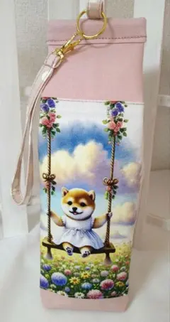 ボトルケース✿ミルクカートン型✿ぐんぐんいちごオ・レ♡柴犬