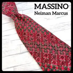 美品　ネクタイ　MASSINO ミッソーニ　ストライプ　幾何学　スーツ　送料無料