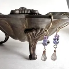 金具変更可能です＊天然石ラブラドライト、タンザナイト、アメジストのピアス