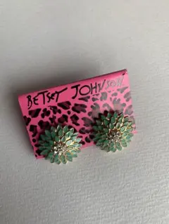 Betsy Johnson 花形ピアス グリーンのサムネイル