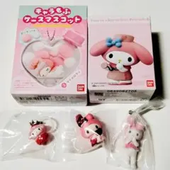 サンリオキャラもふケースマスコット 　いちごめじるしアクセサリ等　マイメロセット