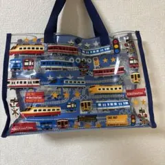 電車柄 プールバッグ ビーチバッグ