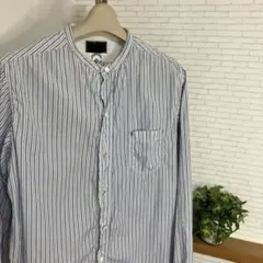 CORONA コロナ　ストライプシャツ　スタンドカラー　バンドカラー　日本製