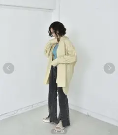 レトロガール　ストライプビッグシャツ