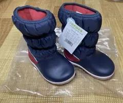 CROCS ウィンター ブーツ キッズ 15センチ　レッド/ネイビー