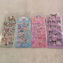 キラキラシール 4枚セット　ポチャッコ　シナモンロール　マイメロディ　くろみ