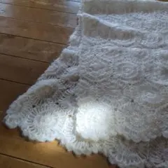 最終値下げ価格！美品　希少　フランス　生成り色の毛糸のストール