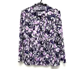 【新品未使用】MISSEL LL 総柄 長袖シャツ パープル 幾何学柄 大きいのサムネイル