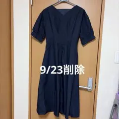 イッツデモ 半袖　シャツワンピース　フリーサイズ　ネイビー