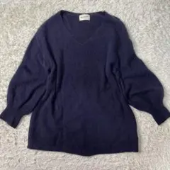 良品✨Ray BEAMS ネイビー Vネックセーター ウール100%