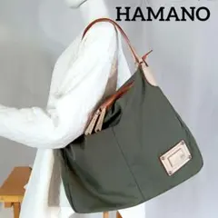 新品★HAMANO ハマノ 濱野皮革工藝　トートバッグ カーキ ナイロン×レザー
