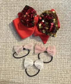 リボンヘアゴムとヘアピンセット