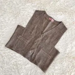 未使用級『HIROKO BIS』ヒロコビス(M)リネンベスト　ジレ　麻100%