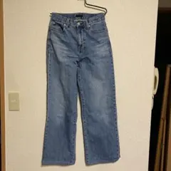 ✨️美品✨️ユニクロ　UNIQLO　インディゴ　23　ワイドストレートジーンズ