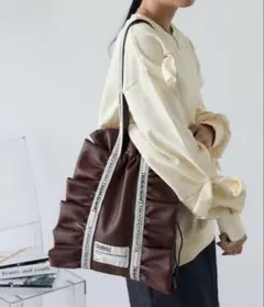 フリークスストアバッグ シアタープロダクツフェイクレザーフリルシューズバッグ