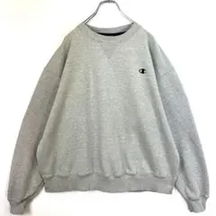 チャンピオンChampion無地スウェット銀タグVガゼット刺繍ワンポイントグレー