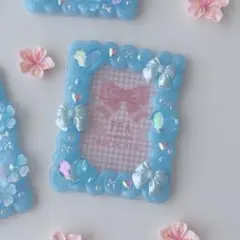 B8 サイズ ホイップデコ トレカデコケース 青 水色　No.03