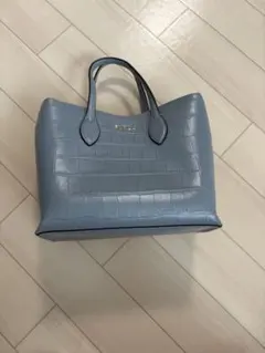 【美品】FULRA フルラ ライトブルー クロコダイル風ハンドバッグ バッグ