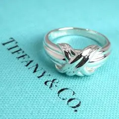 極美品 オールドティファニー ダイアゴナル リング 14号 シルバー925 極美品希少 オールドティファニー アップル リング 9号 シルバー