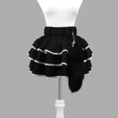 あ*様 DimMoire【ディムモアール】チャーム付きフリルミニスカート/Bla チャーム付きフリルミニスカート【Black】 DimMoire