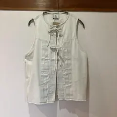 KAPITAl ホーボー ドレス ノースリーブ シャツ 刺繍装飾 ホワイト 