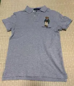 ポロ　ラルフローレン　ポロシャツ　刺繍　グレー