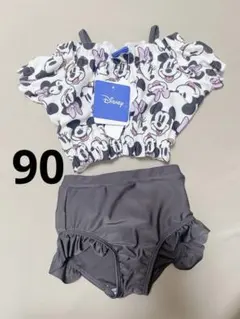 新品未使用　ミッキーミニー　オフショルダー　セパレート水着　90