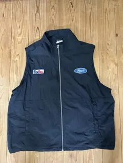 Just Writing Cooper 古着　ナイロン黒ベスト　factSk