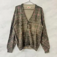 BOB ボブ カーディガン チェック イタリア製 XXL