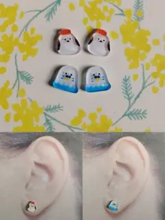 SALE　シマエナガ・インコ　ピアス4点セット