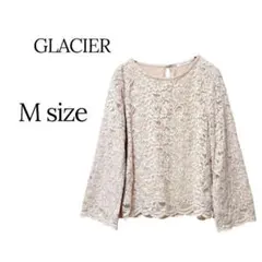 GLACIER レースブラウス ピンクベージュM　おしゃれ　通勤服のサムネイル