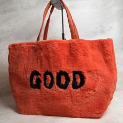 【美品】 アンコキーヌ エコファー GOOD VIBES トートバッグ オレンジ