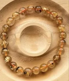 【新品】天然石タイチンルチルクォーツ No.121 金運　ヘマタイトイン