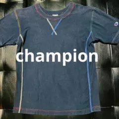 【Champion】リバースウィーブ Tシャツ M ネイビー マルチステッチのサムネイル