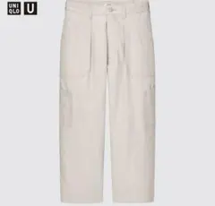 美品 UNIQLO U ワイドフィットベイカーパンツ 30ナチュラル 73