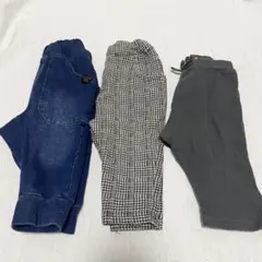 デニム　子供服　ベビー　パンツ　七分丈　ボトムス　3点　セット まとめ売り