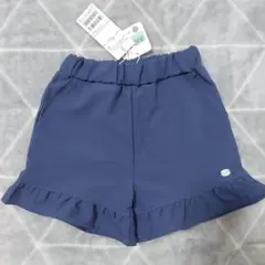 【新品】petit main ネイビー フリル ショートパンツ　100