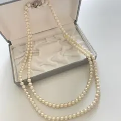 2連 ロングパールネックレス silver925
