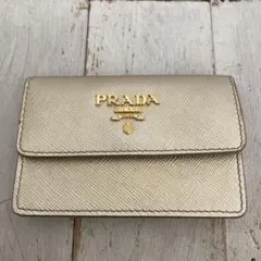PRADA プラダ カードケース・名刺入れ サフィアーノ ロゴ ゴールドカラー