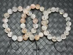 【#944】 天然石 ブレスレット 黒金スーパーセブンルチルクォーツ 3点セット