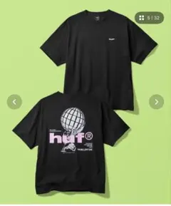 HUF バックプリント Tシャツ ブラック