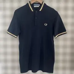 FRED PERRY M16 英国製 ブラック×ゴールド ポロシャツ 42サイズ | Mercari