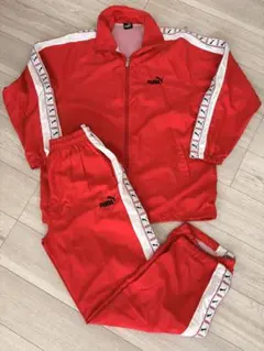 PUMA 70'sヴィンテージ＜セットアップ ナイロンジャージ＞M2176s PUMA ヴィンテージ ジャージ セットアップ 赤 - メルカリ