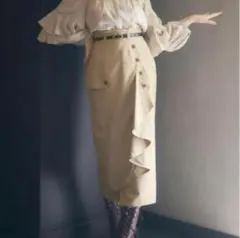 Her lip to Belted WrapEffect Twill Skirtのサムネイル