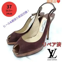 ✨️職人のリペア済✨️極美品【ジミーチュウ】プラットフォーム サンダル パンプスのサムネイル