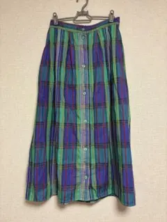 チェック柄ロングスカート 古着