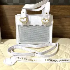 推し活　痛バ　痛バッグ　白　ホワイト　ミニ　　痛バック　ハート　ショルダーバッグ