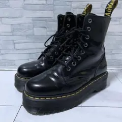 美品 ドクターマーチン JADON 厚底ブーツ 本革 サイドジップ 黒 UK6