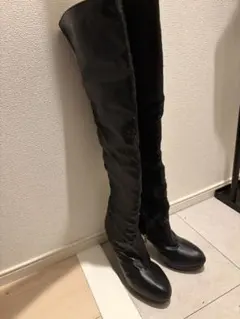 ニーハイブーツ Petiem Duras レザー ブラック 黒 靴