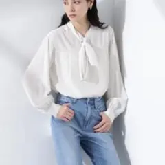 前後2WAYボウタイブラウス タグ無
